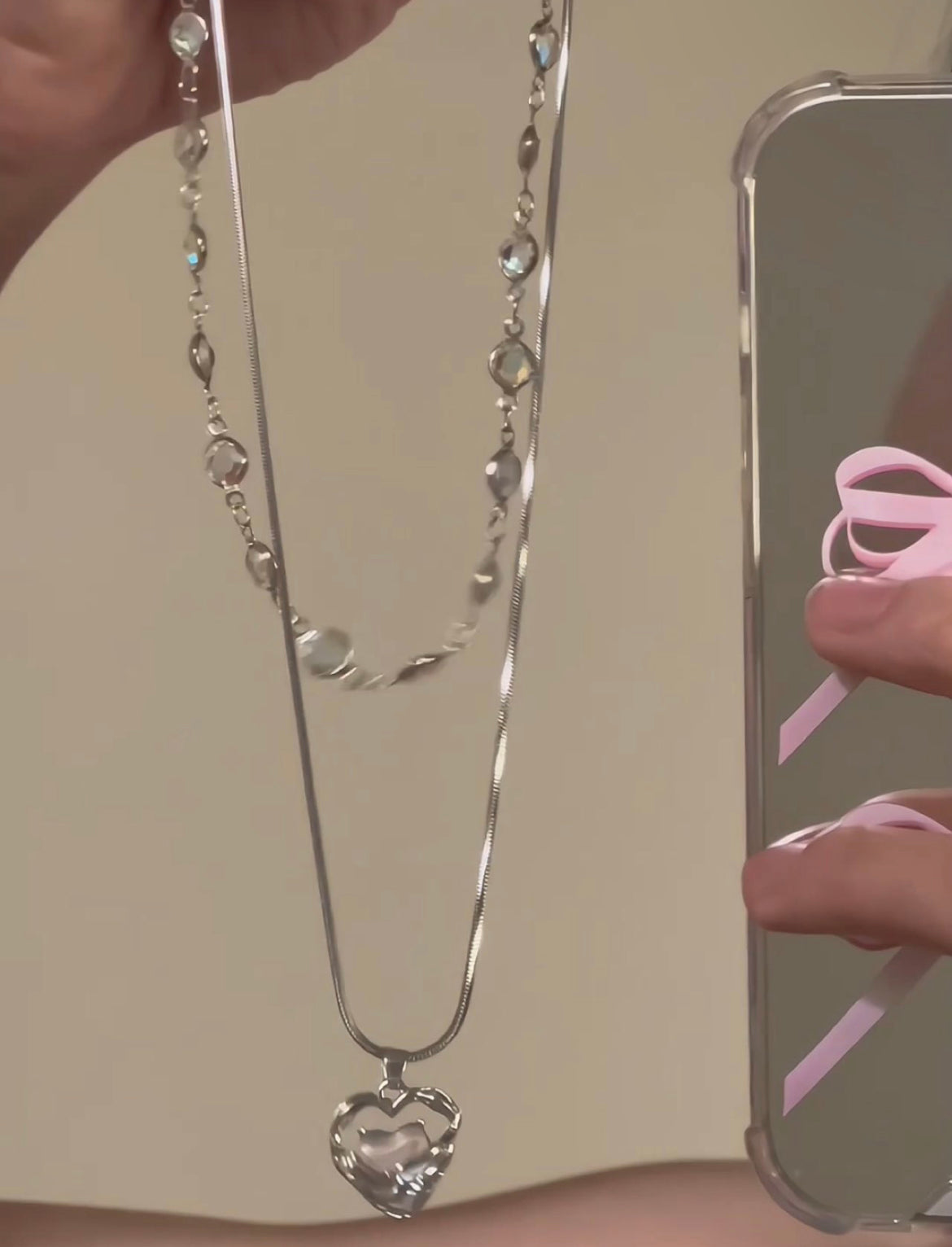 Zirconia Heartbeat Necklace