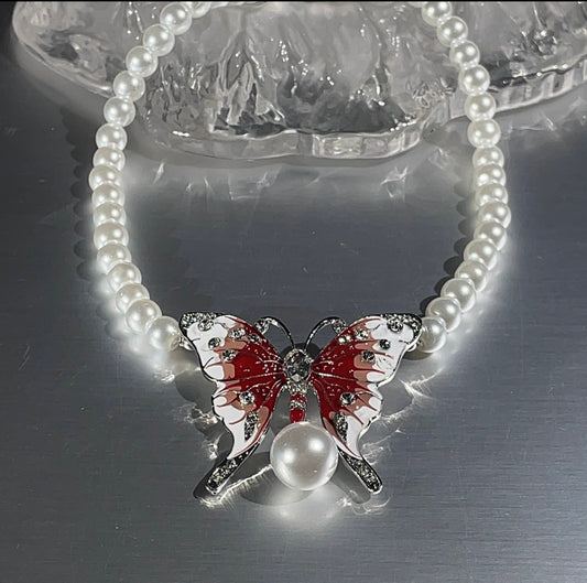 Pearl Butterfly Necklace