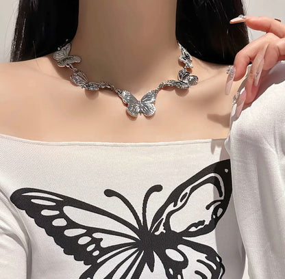 Metallic Butterfly Necklace