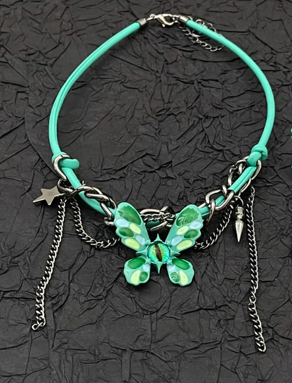 Green Butterfly Necklace